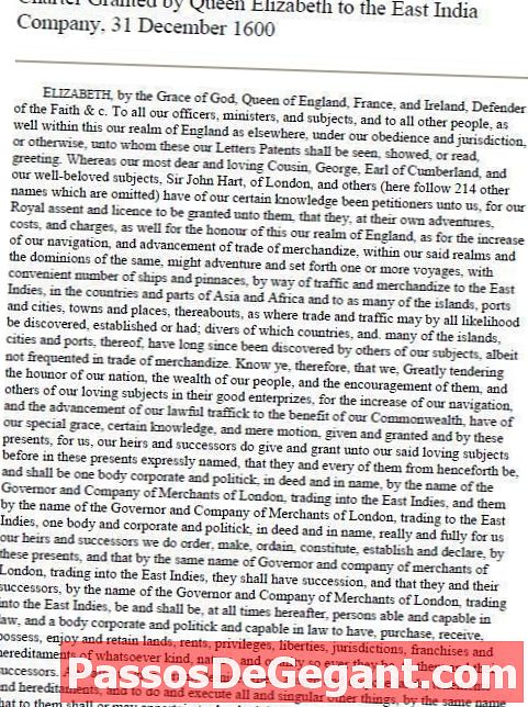 Carta concedida à Companhia das Índias Orientais