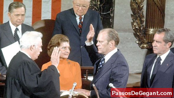 Gerald Ford wird Präsident, nachdem Richard Nixon zurückgetreten ist - Geschichte